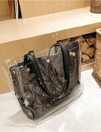 Fashion Black One-shoulder Shopping Bag