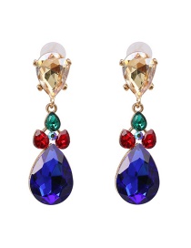 Fashion Color Glass Drill Alloy Inlaid Earrings