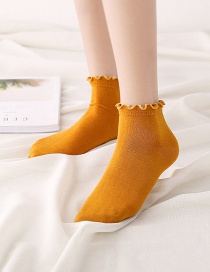 Fashion Ginger Yellow Bamboo Fiber Fungus Socks
