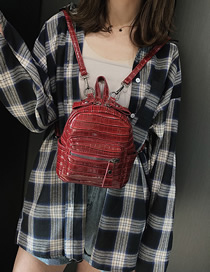 Fashion Red Stone Pattern Backpack