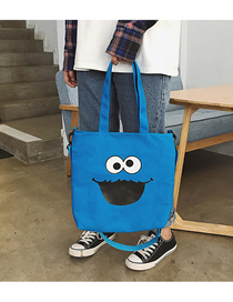 Fashion Blue Cartoon Canvas Shoulder Portable Messenger Bag