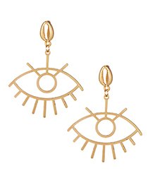 Fashion Gold Alloy Shell Eye Earrings