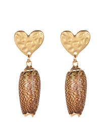 Fashion Gold Alloy Love Shell Earrings