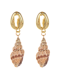 Fashion Gold Alloy Crab Claw Conch Earrings