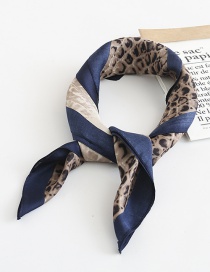 Fashion Blue Gradient Leopard Print Scarf