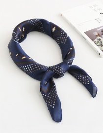 Fashion Blue Leopard Print Plaid Silk Scarf