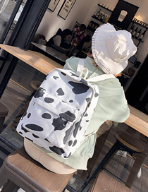 Fashion White Cow Spotted Backpack