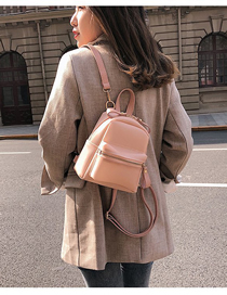 Fashion Pink Pu Multi-purpose Shoulder Bag