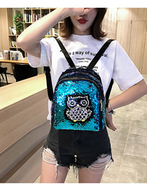 Fashion Blue Cat Sequin Children's Backpack