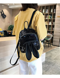 Fashion Black Rabbit Ear Sequined Children's Backpack