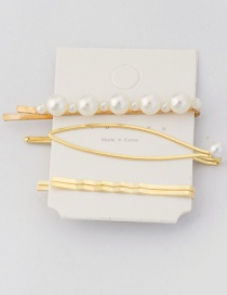 Fashion Gold Pearl Hair Clip Set 3