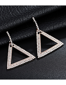 Diamante Geométrico Triángulo  Aretes De Aguja De Plata