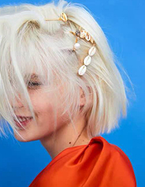 Fashion Gold Alloy Shell Hair Clip Set
