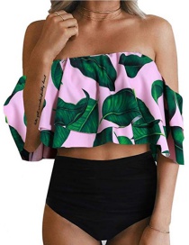 Fashion Pink + Black Add Fertilizer To Increase Split Swimsuit