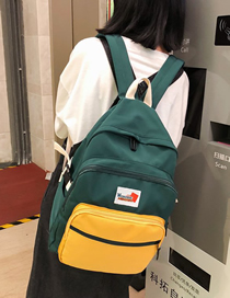 Fashion Green Colorblock Backpack