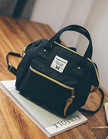 Fashion Black Canvas Backpack Shoudlder Bag