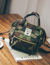 Fashion Camouflage Canvas Backpack Shoudlder Bag