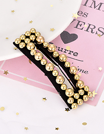 Fashion Gold Alloy Resin Square Beads Hairpin
