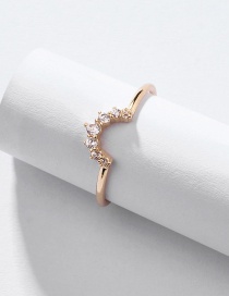 Fashion Gold Alloy Inlaid Zircon Ring