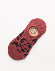 Fashion Red Wine Leopard Socks