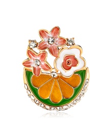 Fashion Orange Alloy Drip Flower Brooch