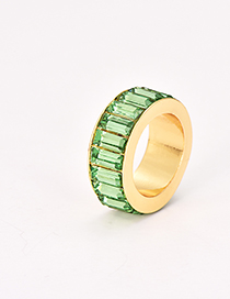 Fashion Light Green Alloy Diamond Ring