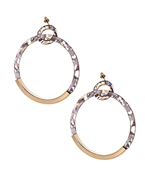 Fashion Transparent Gray Alloy Resin Circle Earrings