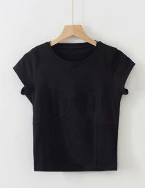 Fashion Black Imitation Bra Style T-shirt