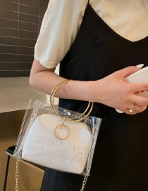 Fashion White Transparent Letter Chain Single Shoulder Messenger Bag