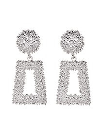 Fashion Silver Alloy Rectangular Earrings