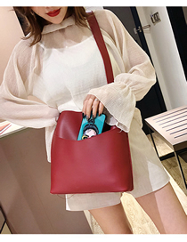 Fashion Red Wine Single Shoulder Mother Shoulder Bag
