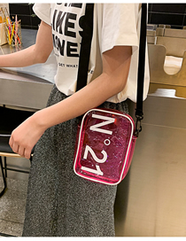 Fashion Pink Transparent Crossbody Shoulder Bag