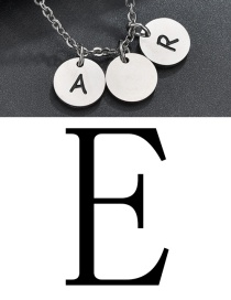 Fashion Steel Color E Letter Corrosion Dripping Round Medal Pendant