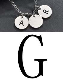 Fashion Steel Color G Letter Corrosion Dripping Round Medal Pendant