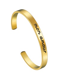 Fashion Gold Monamour Letter Opening Love Bracelet