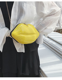 Fashion Yellow Lips One-shoulder Painted Crossbody Bag