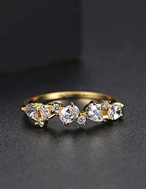 Fashion Gold Micro-inlay Ring
