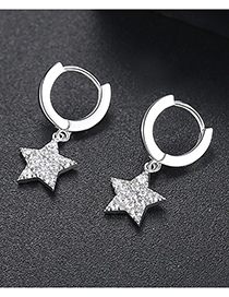Fashion Silver Pentagonal Earrings
