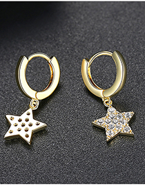 Fashion Gold Pentagonal Earrings