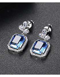 Fashion Blue Square Gradient Earrings