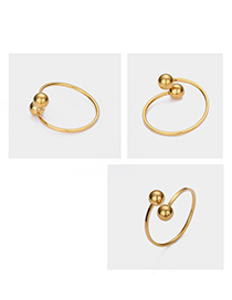 Fashion Gold Adjustable Ball Ring
