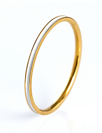 Fashion Gold + White Drip Geometric Ring