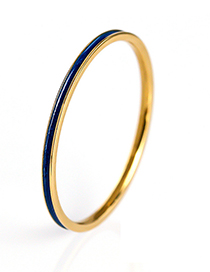 Fashion Gold + Blue Drip Geometric Ring