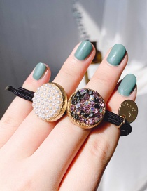 Fashion Color (water Diamond) Diamond Button Imitation Pearl Hair Rope