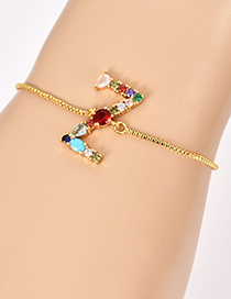 Fashion Z Gold Copper Inlaid Zircon Letter Bracelet