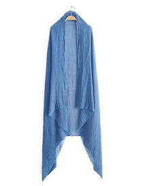 Fashion Blue Colored Cotton Shawl Sunscreen