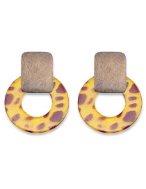 Fashion Yellow Leopard Circle Earrings