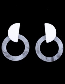 Fashion White Circle Earrings