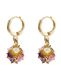 Fashion Gold Copper Inlaid Zircon Ball Plating Earrings