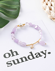 Fashion Purple Irregular Oval Beaded Opal Bracelet